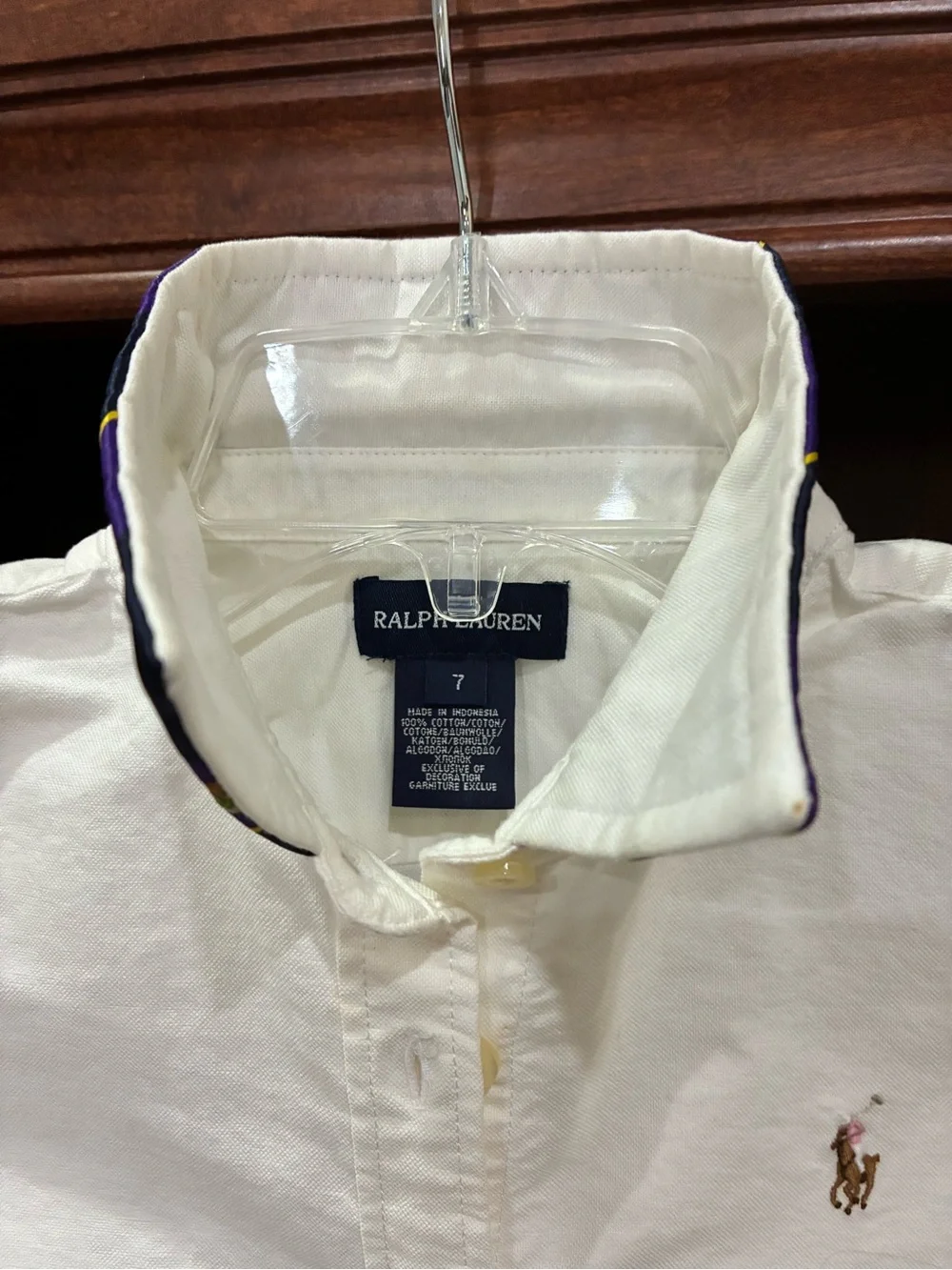 Ralph Lauren Cream Short-Sleeve Button-Down Polo Shirt for Kids